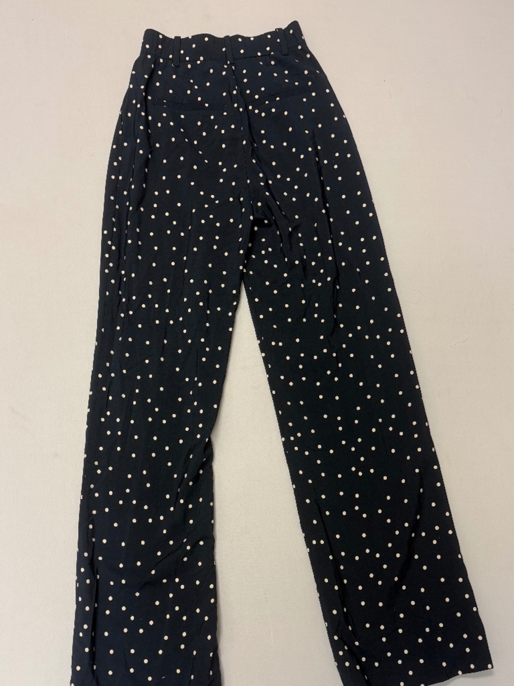 Abercrombie & Fitch Sloane Wide Leg Pants Size 24 Navy Polka Dot Pleated